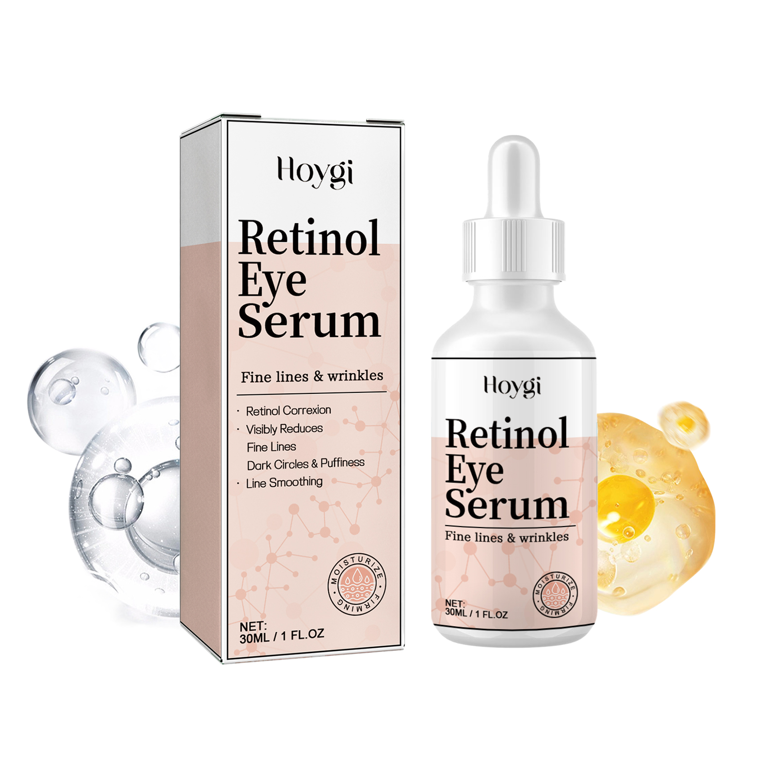 Hoygi Retinol Eye Serum, Dilute The Fine Lines Under The Corners Of The Eye Pouch Dark Circles Tight Elastic Moisturizing Eye Skin 30Ml - Shop at LoveMi