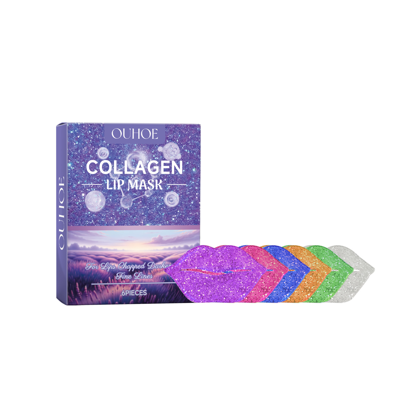 Ouhoe Collagen Lip Mask Repair Lip Lines, Remove Dead Skin, Prevent Dry And Crack, Moisturize And Care Lip Mask 6Pieces - Shop at LoveMi