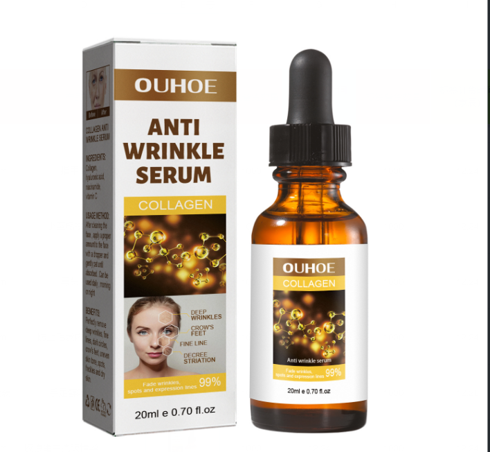 OUHOE Collagen Anti Aging Essence, Hydrating, Firming And Smoothing Lines Delicate Facial Skin Essence 20Ml - Shop at LoveMi
