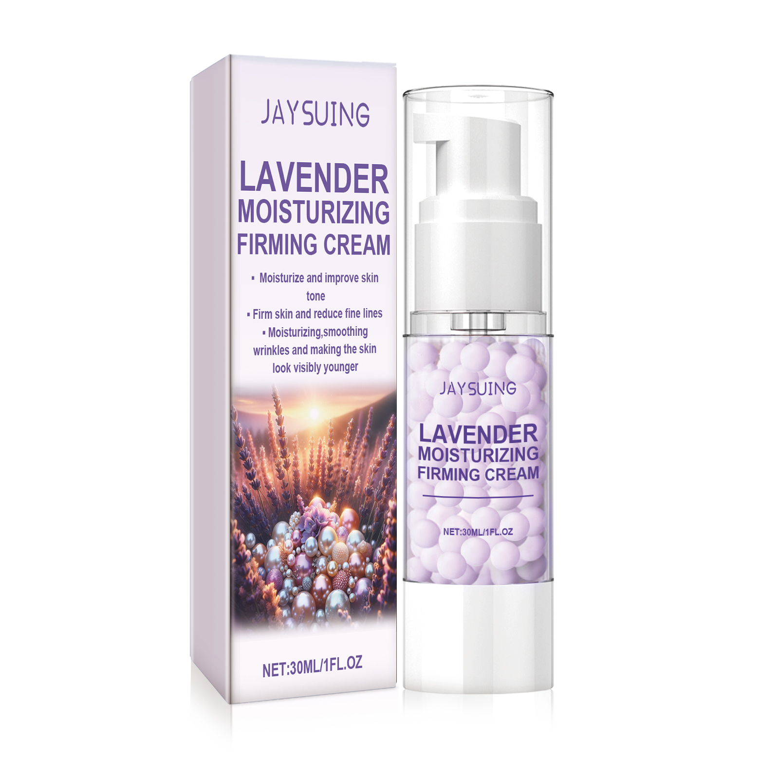 Jaysuing Lavender Moisturizing Firming Cream, Repair Skin Hydrating Moisturizing Cream For Fine Lines And Wrinkles 30Ml - Shop at LoveMi