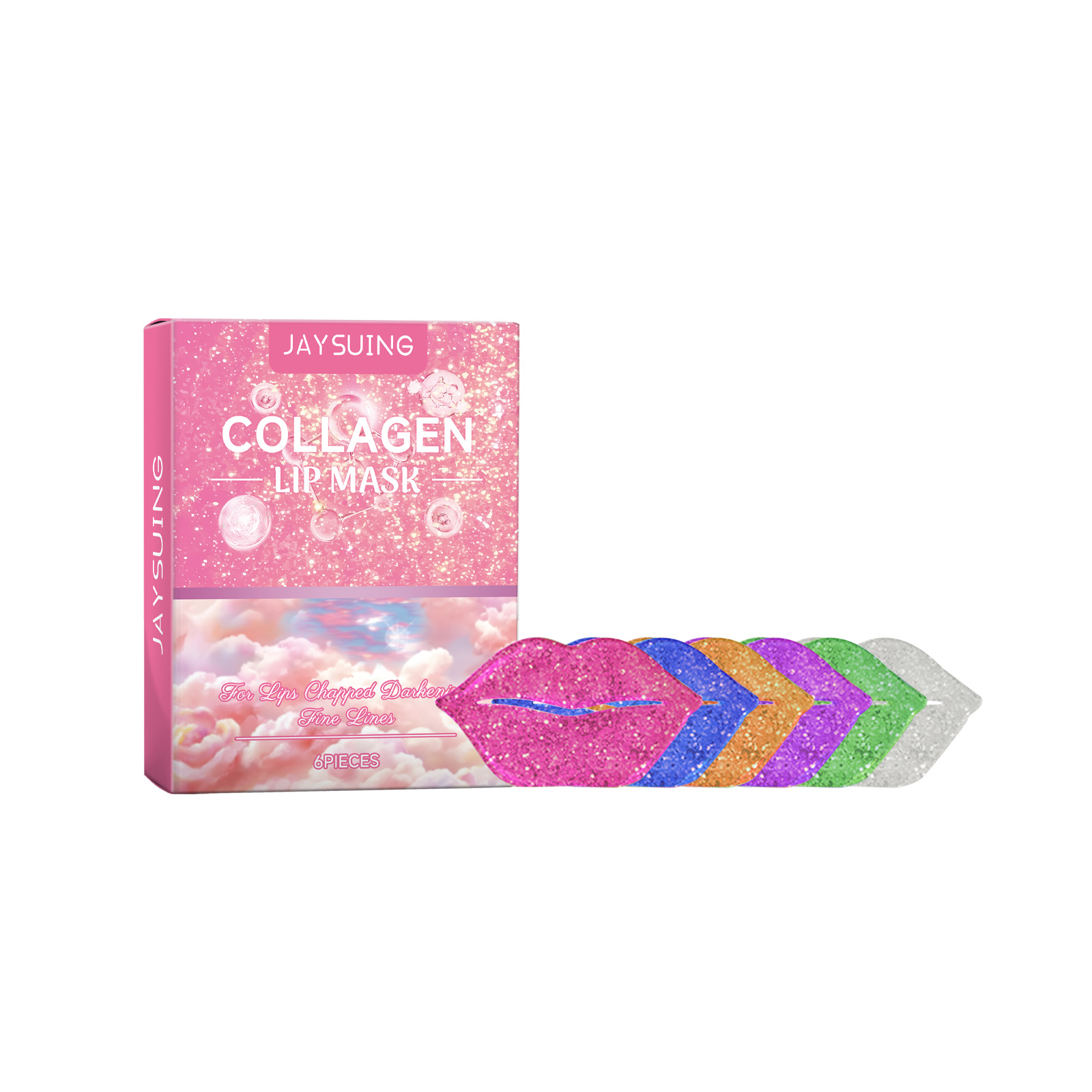 Jaysuing Collagen Lip Mask Reduces Lip Lines, Hydrates And Moisturizes Lips, Removes Dead Skin And Is Not Greasy 6Pieces - Shop at LoveMi