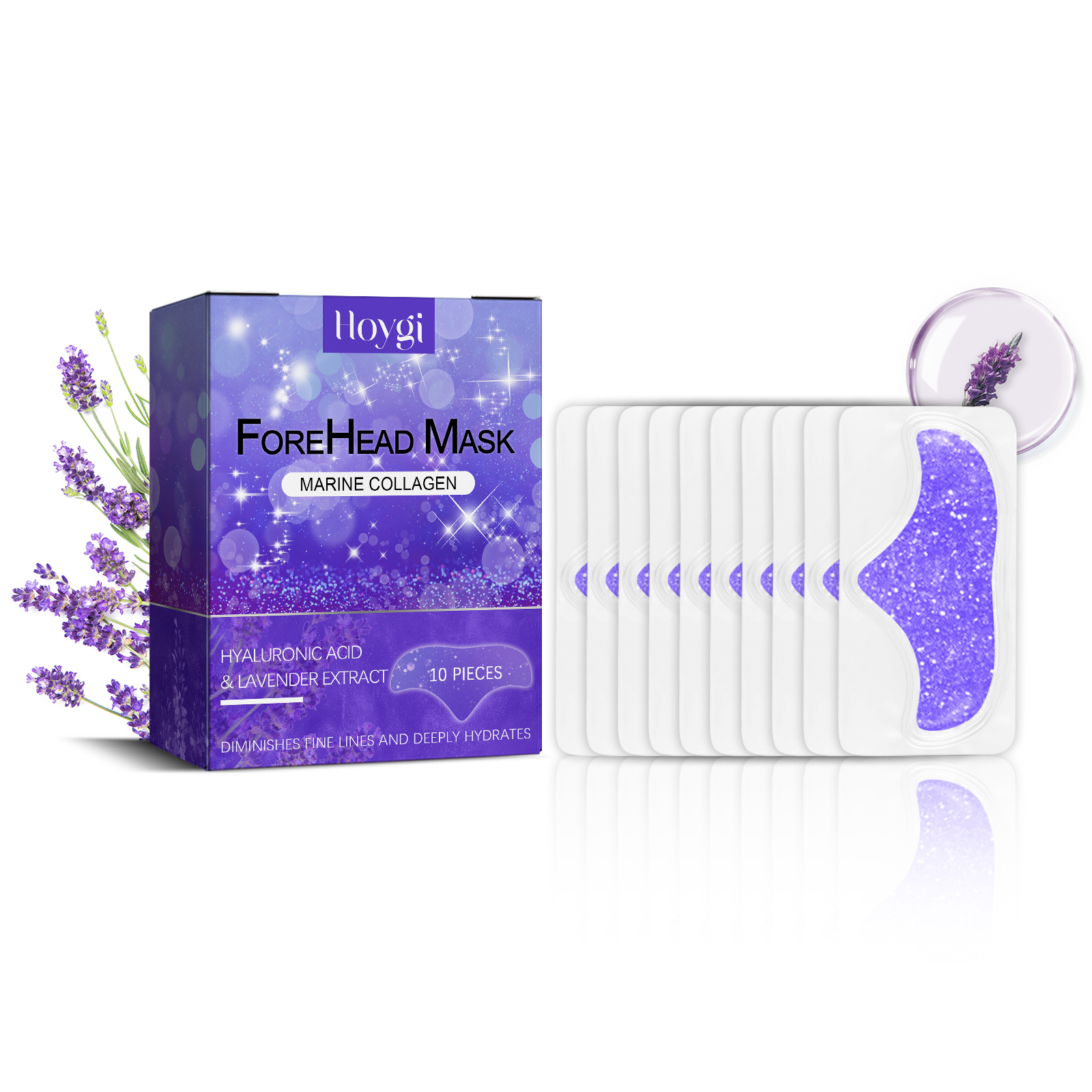 Hoygi Forehead Mask, Smoothing Sichuan Character Lines And Raising Head Lines Mask Lighten Wrinkles Firming Skin Gel Forehead Patch 10Pcs - Shop at LoveMi