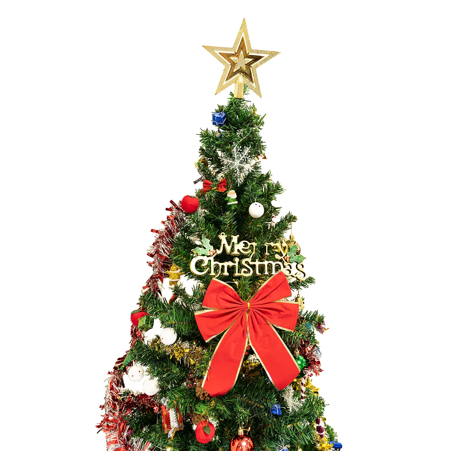 5ft Artificial Christmas Tree With LED Energy-saving Lights, Including 109 Pendant Tree Skirts And Guardrails