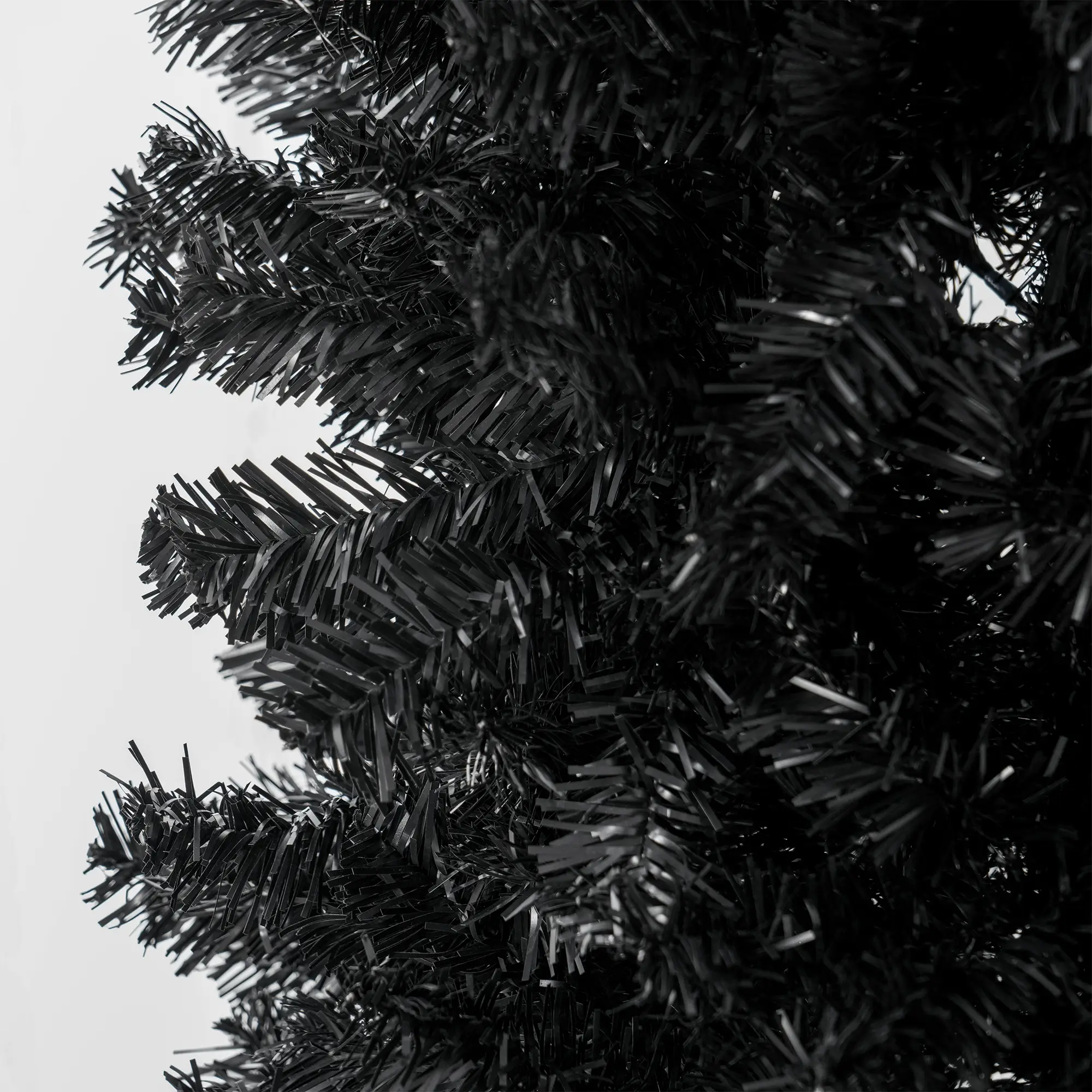 HOMCOM 8ft Pencil Christmas Tree, Unlit Artificial Christmas Tree Slim Douglas Fir Xmas Tree With Realistic Branches, Halloween Tree With 1168 Tips, Black
