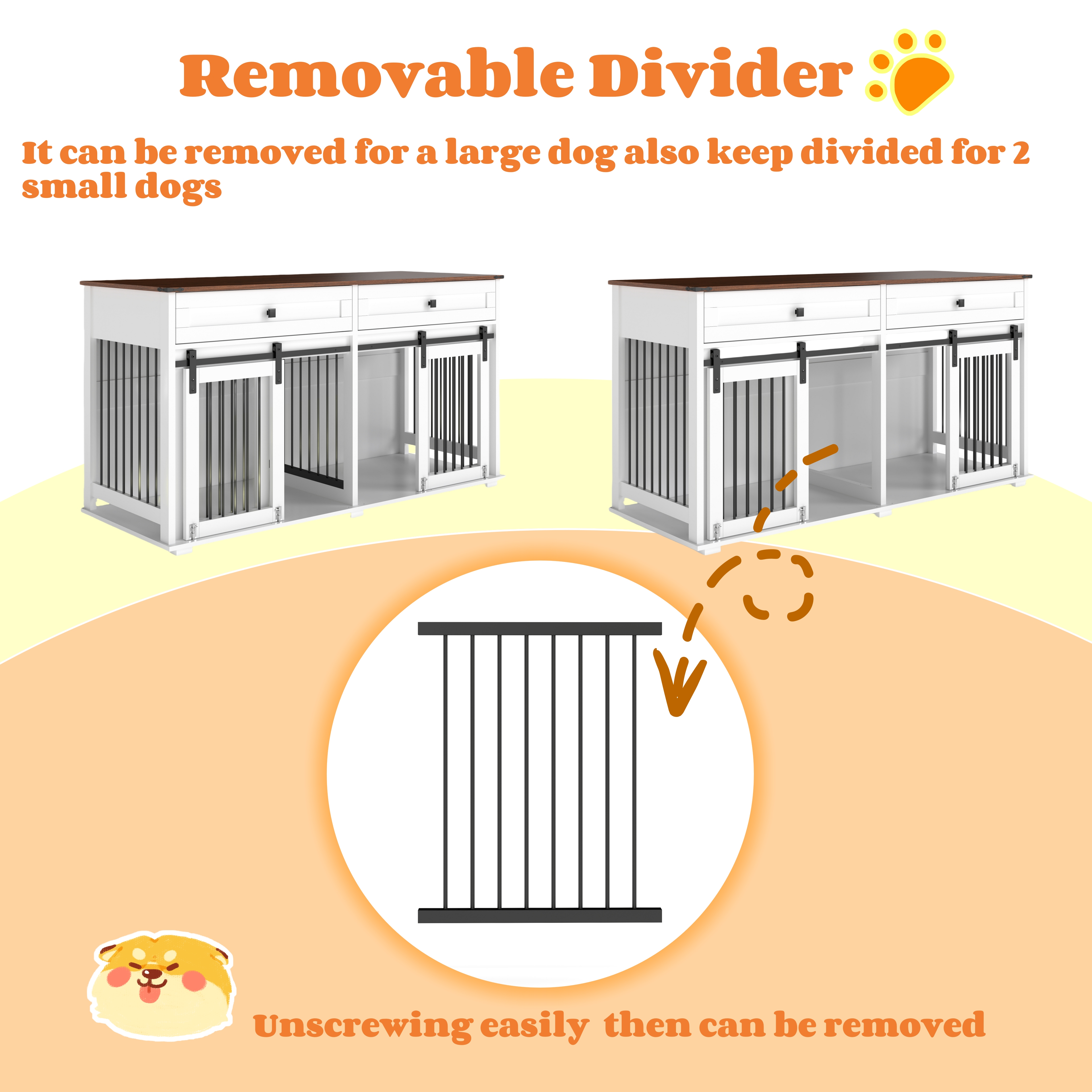 63'' Large Dog Crate Furniture for Double Dog — photo 5