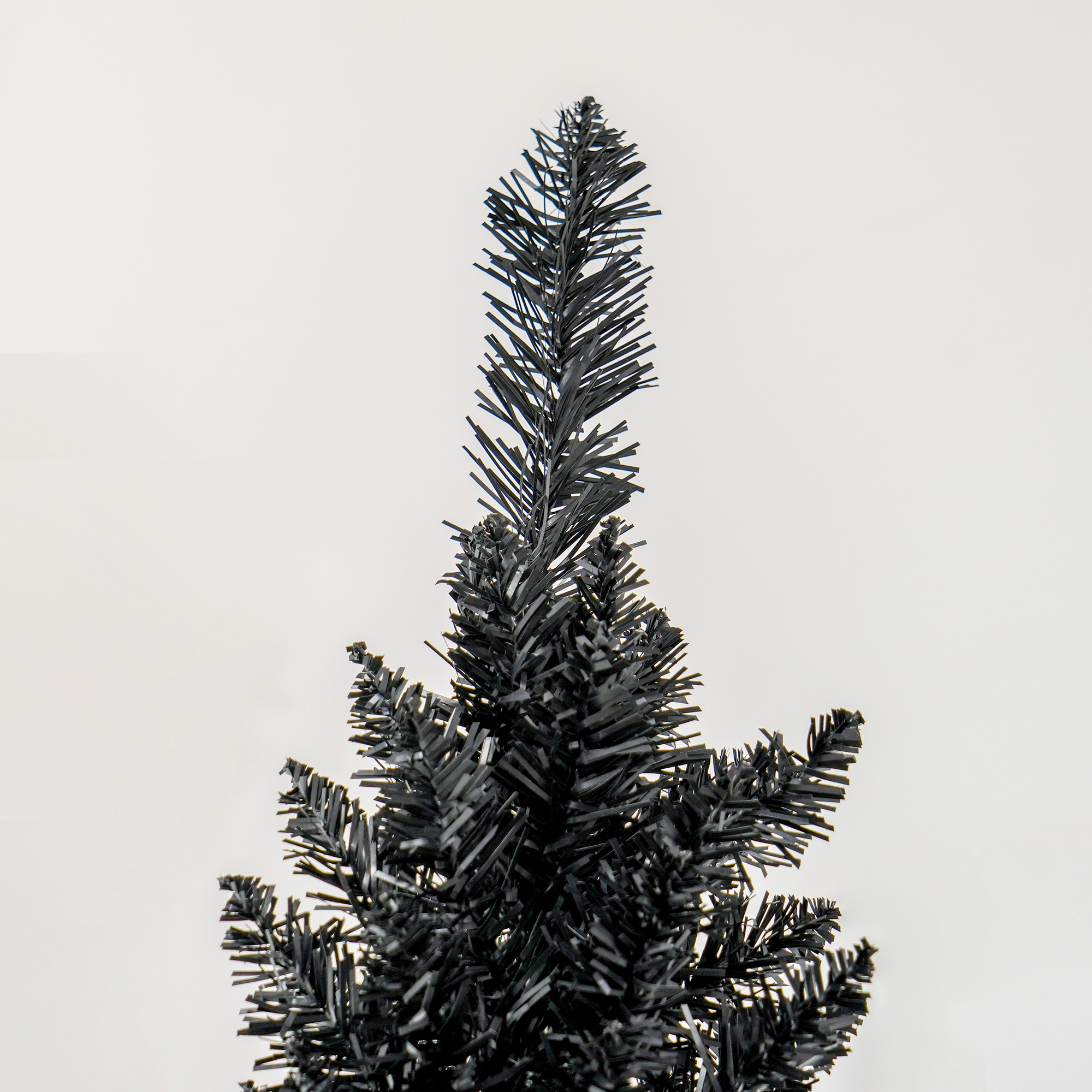 HOMCOM 8' Artificial Pencil Christmas Tree, Slim Xmas Tree With 618 Realistic Branch Tips And Plastic Stand, Black