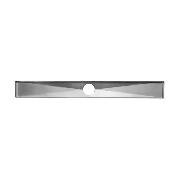 12 Inch Linear Shower Drain With Removable Brick Patterned Grate Cover, 304 Stainless Steel Shower Floor Drain With Hair Strainer And Leveling Feet