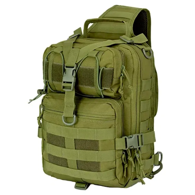 15L Unisex Medium Sling Shoulder Bag MOLLE Outdoor Daypack Backpack Green - Shop at LoveMi