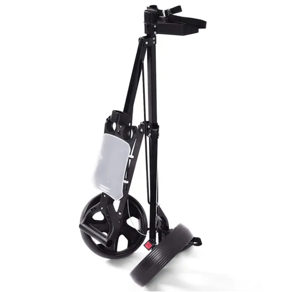 6lbs Lightweight Golf Push Cart – Steel Frame, Foldable Design, 9.5″ Ball Bearing Wheels