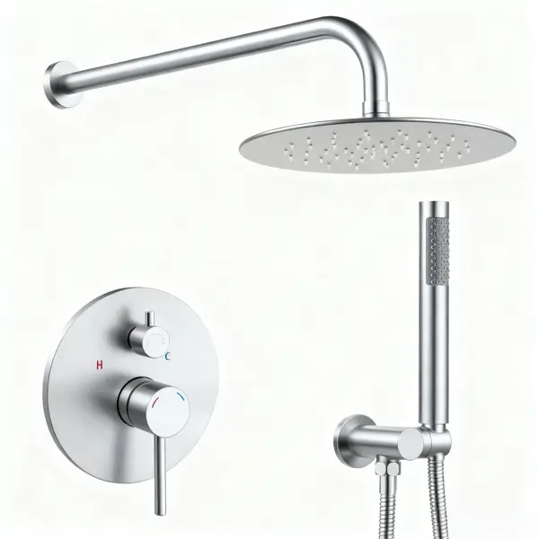 Shower System Shower Faucet Combo Set Wall Mounted With 10" Rainfall Shower Head And Handheld Shower Faucet, Brushed Nickel[Unable Ship Weekends, TK/TEMU Only F