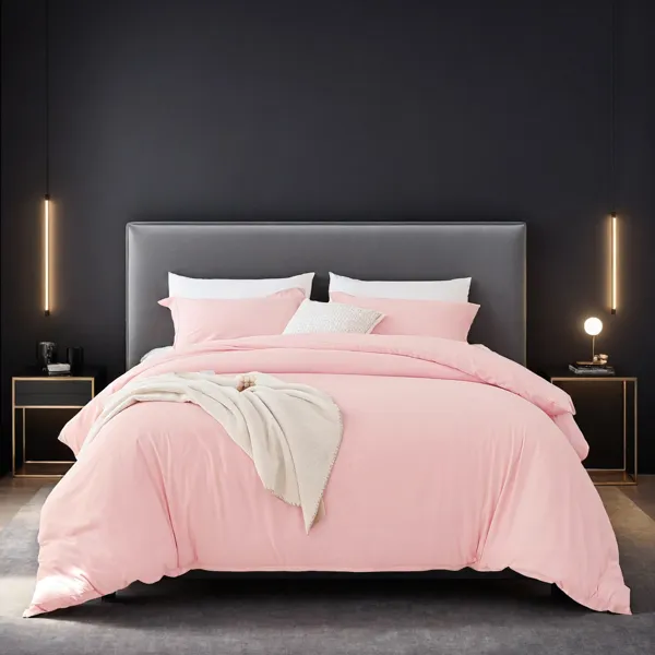 Pink Extra Large Duvet Cover Set Crafted From Premium Colorfast Fabric That's Breathable, Fade resistant And Luxuriously Soft. Features Modern Luxu... Defaulttitle - Shop at LoveMi