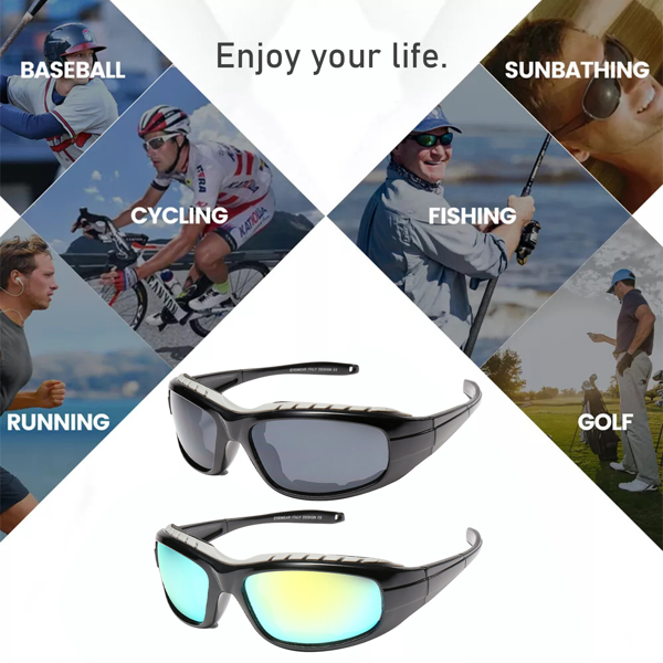 2 Pair Motorcycle Riding Glasses Wind Resistant Sunglasses Outdoor Sport Protection Goggles(TK/TMEU For Self-pickup)