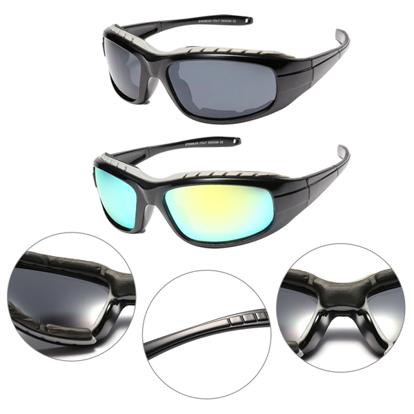 2 Pair Motorcycle Riding Glasses Wind Resistant Sunglasses Outdoor Sport Protection Goggles(TK/TMEU For Self-pickup)