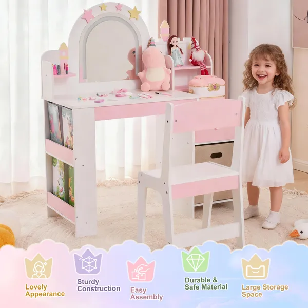 White And Pink Star And Castle Elements; MDF And Particleboard; Spray Paint, Silkscreen Printing, And… image 4