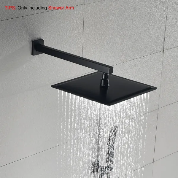 Shower Arm With Flange, 1/2 NPT Tapered Threads, Rain Shower Head Arm, Wall Mount Shower Extension Arm