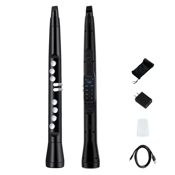 Portable Wireless MIDI Electronic Saxophone 100 Tones, 3W Hi Fi Speaker, 12hrs Playtime, 0.7lbs (Black ABS) Defaulttitle - Shop at LoveMi