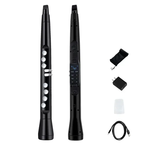Portable Wireless MIDI Electronic Saxophone 100 Tones, 3W Hi Fi Speaker, 12hrs Playtime, 0.7lbs (Black ABS) Defaulttitle - Shop at LoveMi