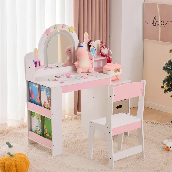 White And Pink Star And Castle Elements; MDF And Particleboard; Spray Paint, Silkscreen Printing, And… image 5