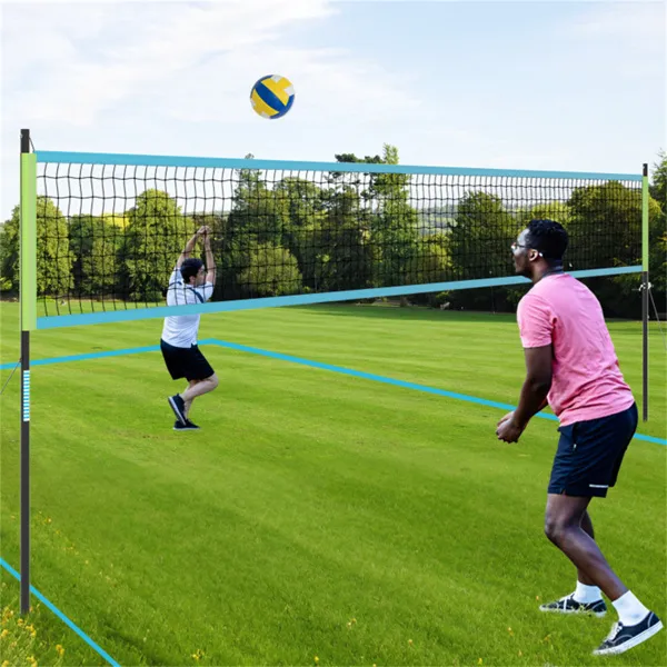 32'x3' Heavy-Duty Volleyball Net Set - 3-Level Adjustable Poles, Anti-Sag Winch, All-Inclusive Accessories