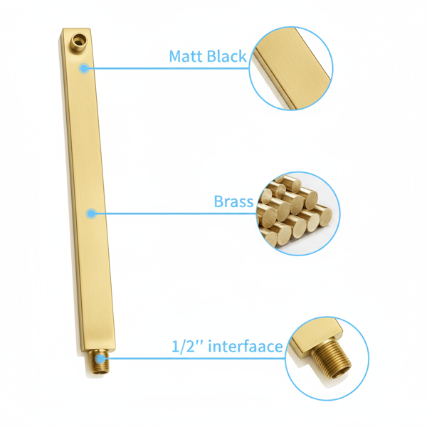 Rain Shower System Brushed Gold Tub Shower Faucet Set 10 Inch Square Rainfall Shower Head With Handheld Sprayer And Waterfall Tub Spout[Unable Ship Weekends, TK/TEMU Only For Pickup]