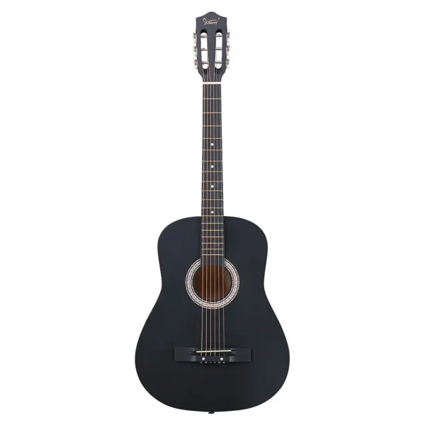 Matte Black 38-inch Round Acoustic Guitar