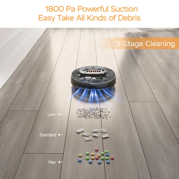 Geek Smart Robot Vacuum Cleaner G6;  Ultra-Thin;  1800Pa Strong Suction;  Automatic Self-Charging;  App Control;  Custom Cleaning;  Great For Hard Floors To Carpets(Banned From Selling On Ama