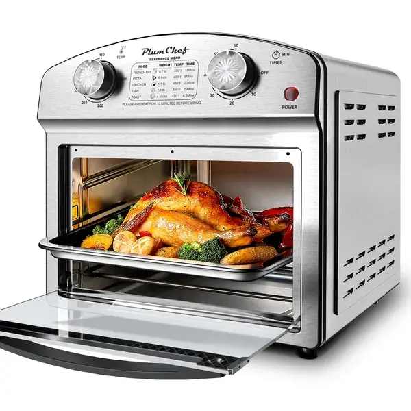 Stainless Steel 12-Liter Air Fryer, Dual Knob