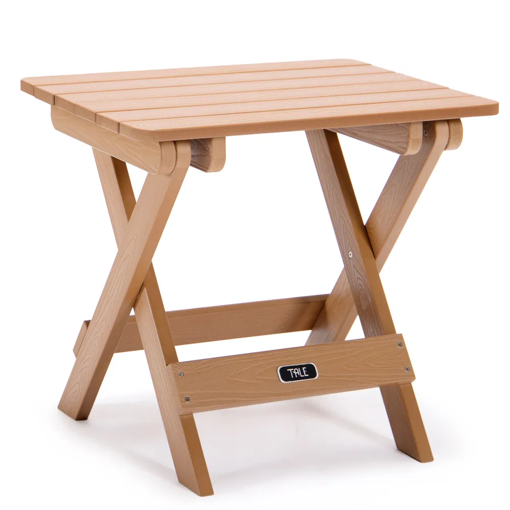 TALE Adirondack Portable Folding Side Table Square All Weather And Fade Resistant Plastic Wood Table Perfect For Outdoor Garden; Beach; Camping; Pi... Brown - Shop at LoveMi