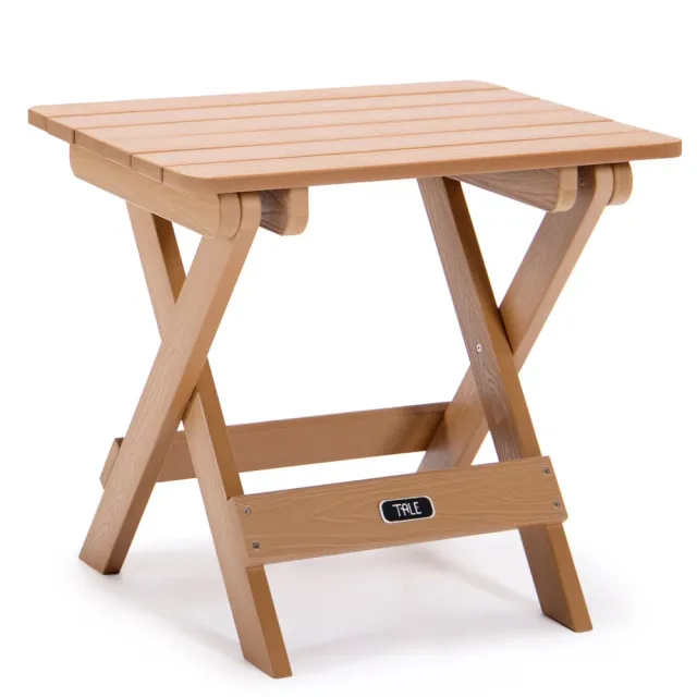 TALE Adirondack Portable Folding Side Table Square All Weather And Fade Resistant Plastic Wood Table Perfect For Outdoor Garden; Beach; Camping; Pi... Brown - Shop at LoveMi