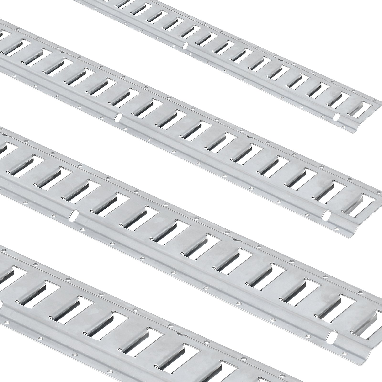 E Track Tie-Down Rail Kit, 24PCS 5' E-Tracks Set Includes 8 Steel Rails & 8 O-Ring Anchors & 8 Tie-Offs With D-Ring, Versatile Securing Accessories For Cargo Motorcycles Bikes, 2000 Lbs Load - Image 1