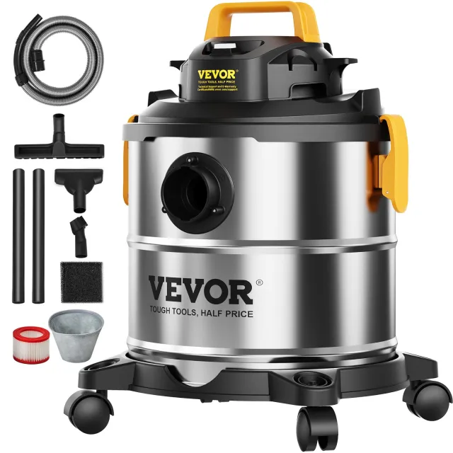 Stainless Steel Wet Dry Shop Vacuum, 5.5 Gallon 6.5 Peak HP Wet/Dry Vac, Powerful Suction With Blower Function W/ Attachment 2 in 1 Crevice Nozzle,... Yellow - Shop at LoveMi