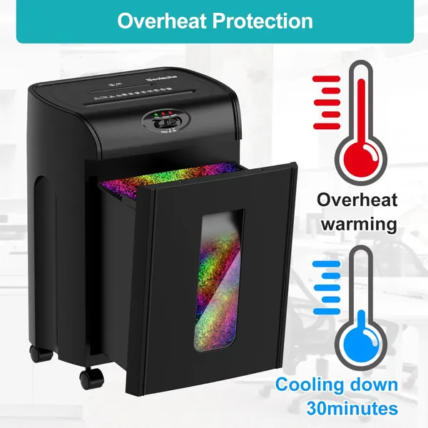 Woolsche Paper Shredder, 16-Sheet Cross Cut With 4.76-Gallon Pull Out Basket, P-4 Security Level, 3-Mode Design Shred Paper And CD/Credit Card, Durable&Fast With Jam Proof System Shredder For Office