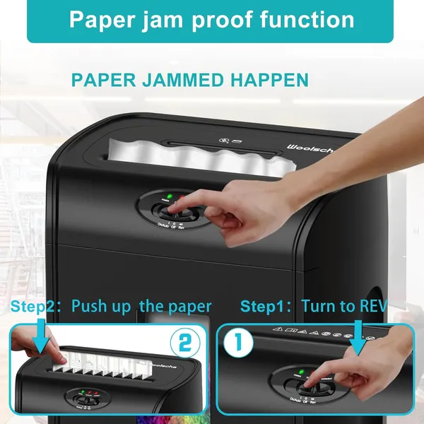 Woolsche Paper Shredder, 16-Sheet Cross Cut With 4.76-Gallon Pull Out Basket, P-4 Security Level, 3-Mode Design Shred Paper And CD/Credit Card, Durable&Fast With Jam Proof System Shredder For Office