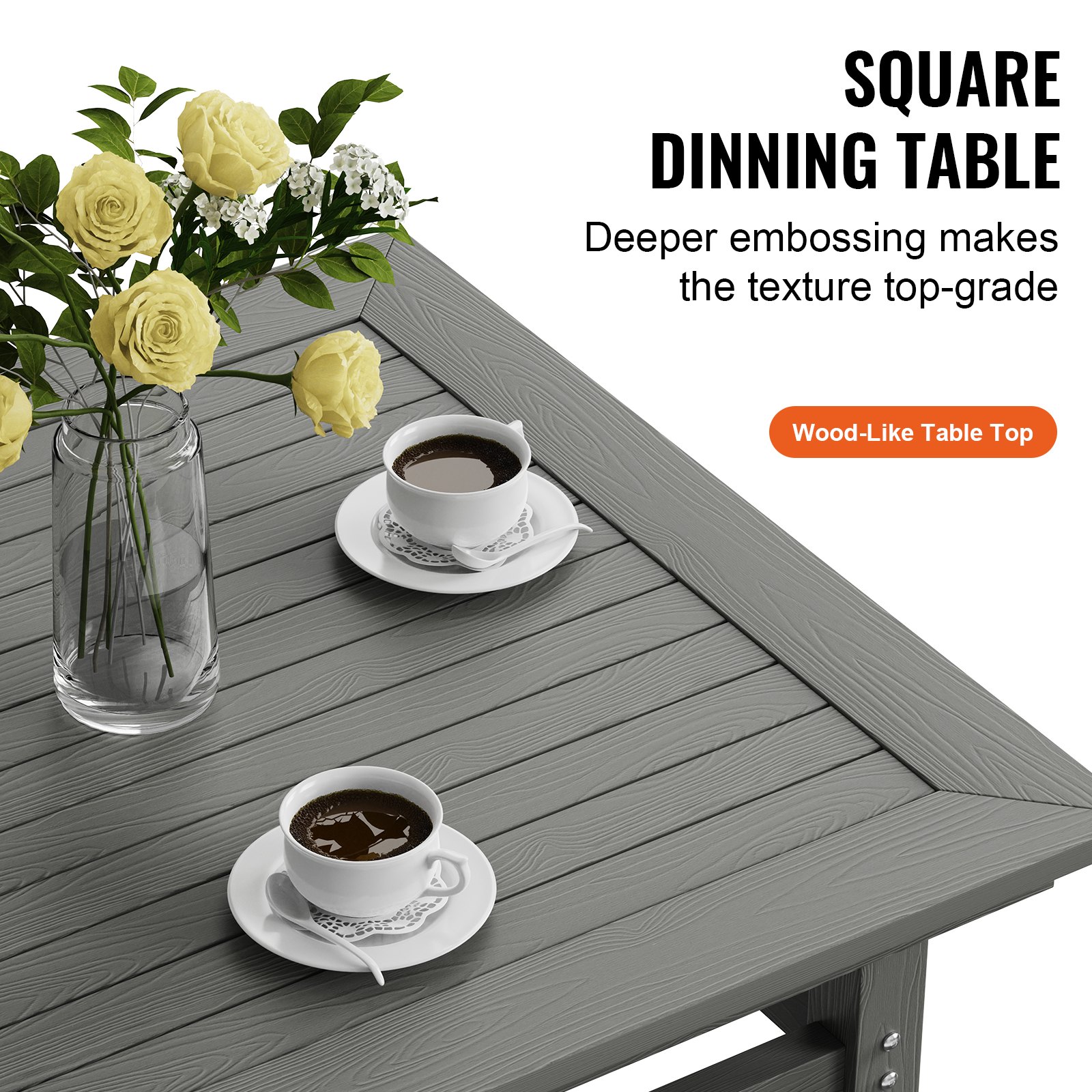 5 Pieces Patio Dining Set — Outdoor Square Furniture Table — photo 2