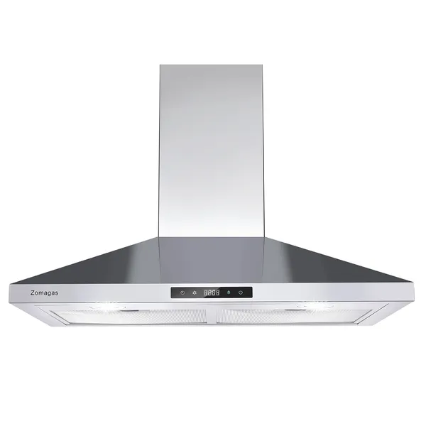 30 Inch Range Hood Wall Mounted 450 CFM Touch Panel Kitchen Stainless Steel Vented