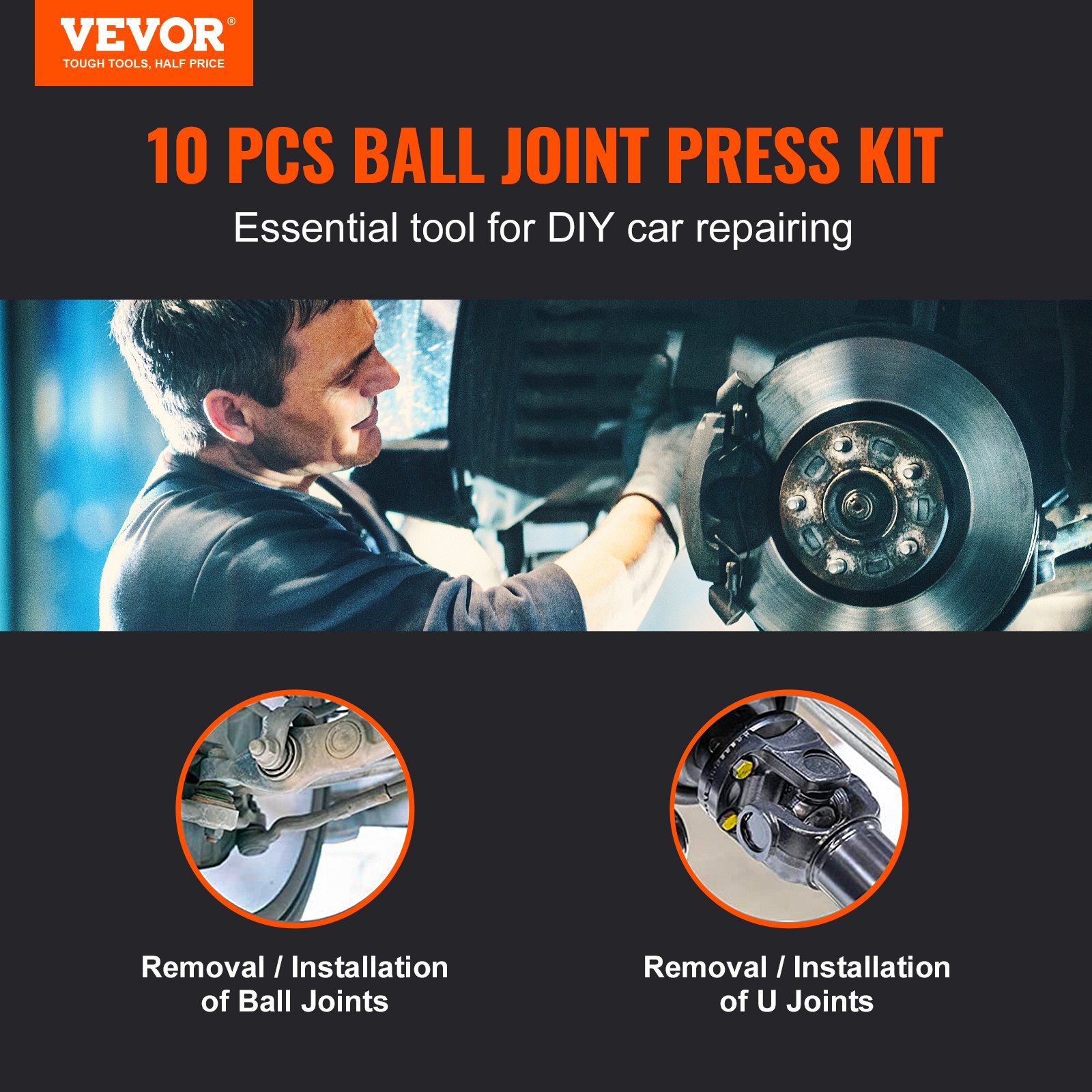Ball Joint Press Kit, 10 PcsTool Kit, C-press Ball Joint