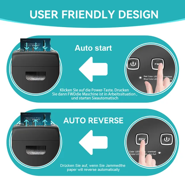 Woolsche Paper Shredder For Home,18-Sheets Cross Cut With 5.28 Gallon Pull Out Bin,P-4 Security Level, Shred Paper And Credit Card And CD,Ultra-quiet