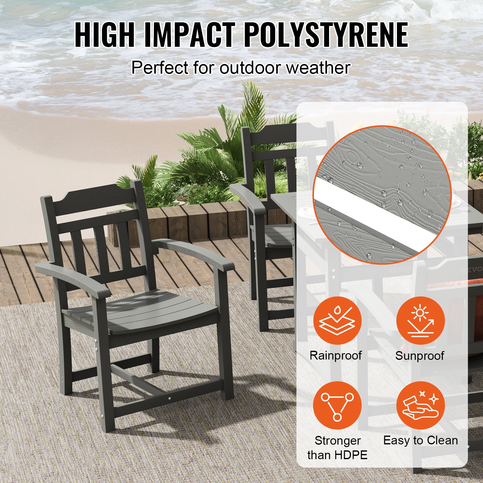 5 Pieces Patio Dining Set — Outdoor Square Furniture Table — photo 5