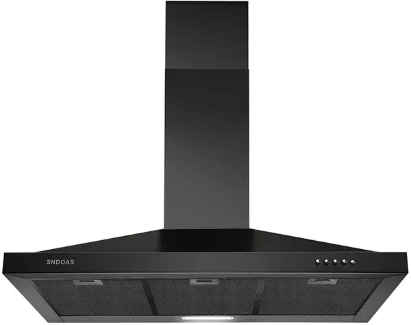 Range Hood 36 Inch Black Wall Mount