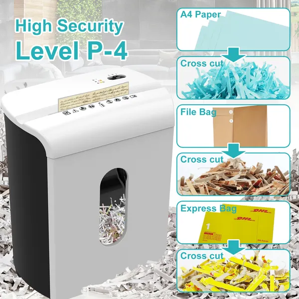 Woolsche Paper Shredder – P-4 Security, 15-Sheet Cross-Cut with 5.8-Gallon Pull-Out Bin (Paper & Credit Cards) - Image 1