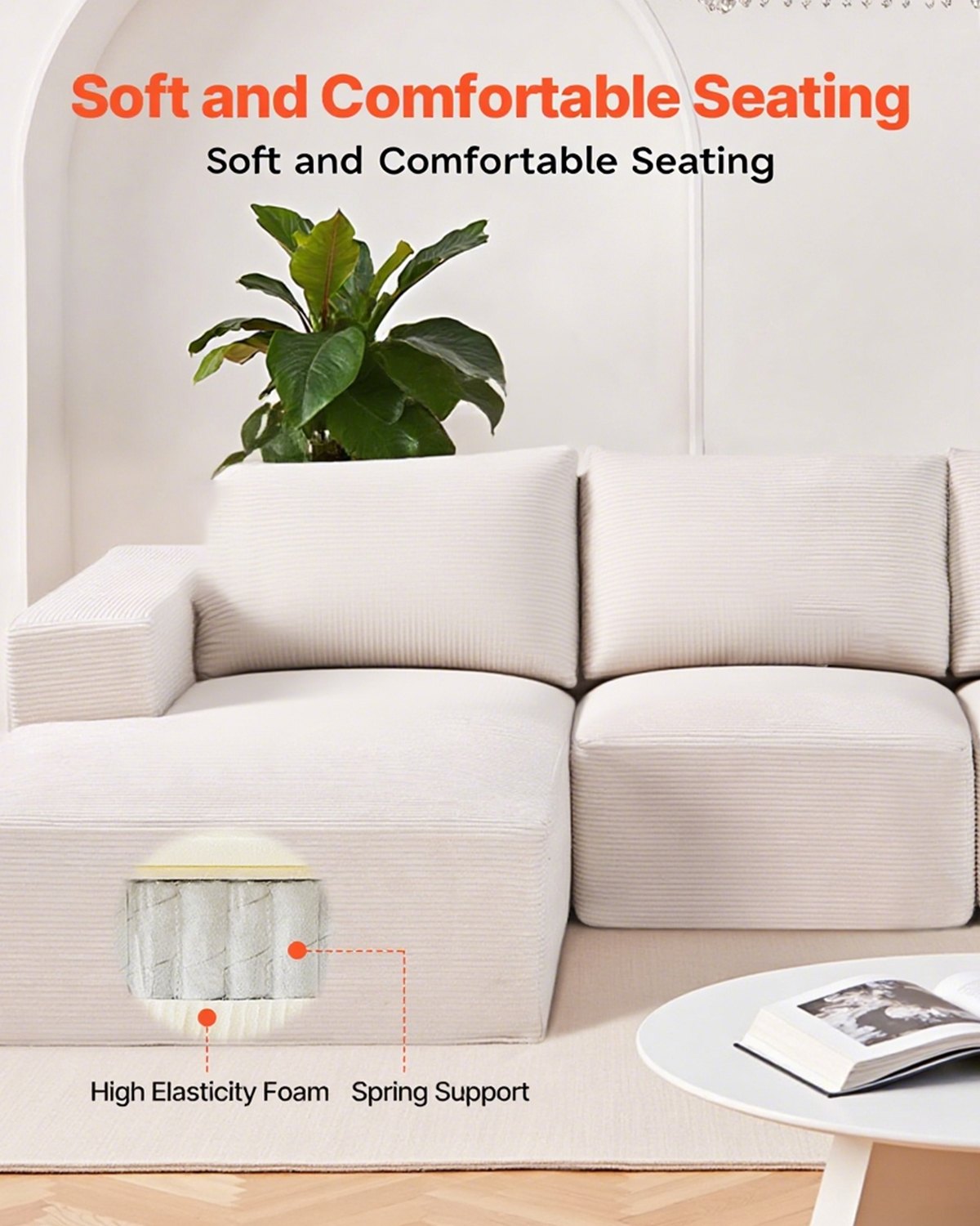Modular Sectional Sofa — U Shaped Modular Sofa with Chaise — photo 4