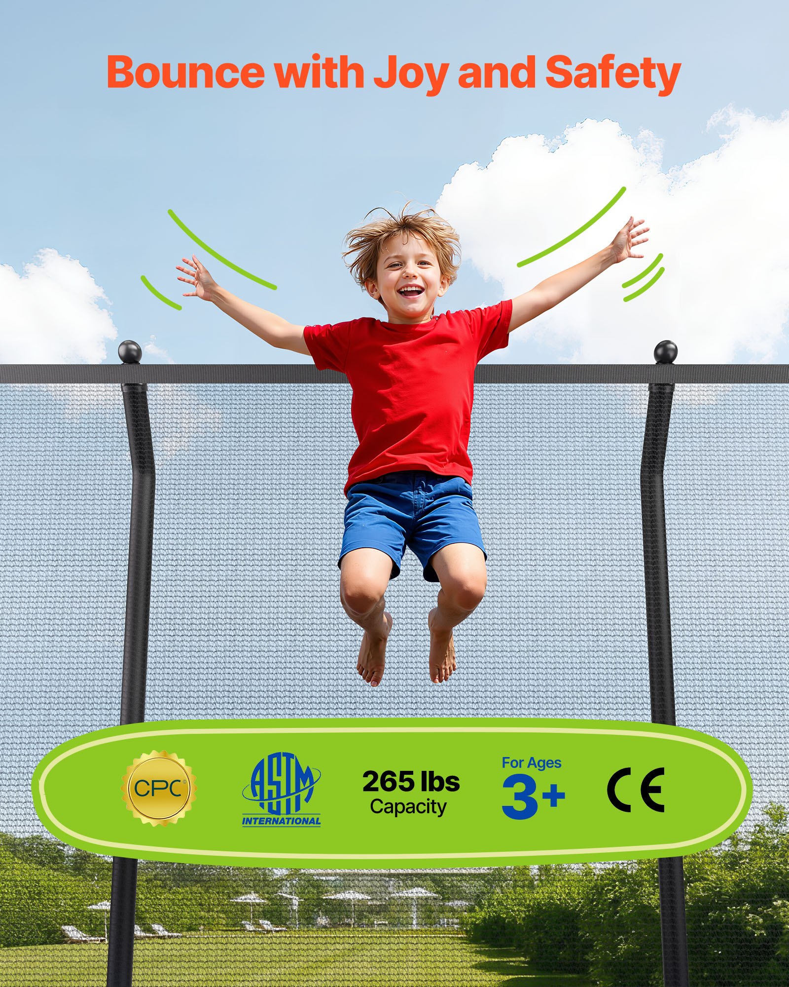 Outdoor Trampoline — 8 X 14FT Rectangle Trampoline — photo 2