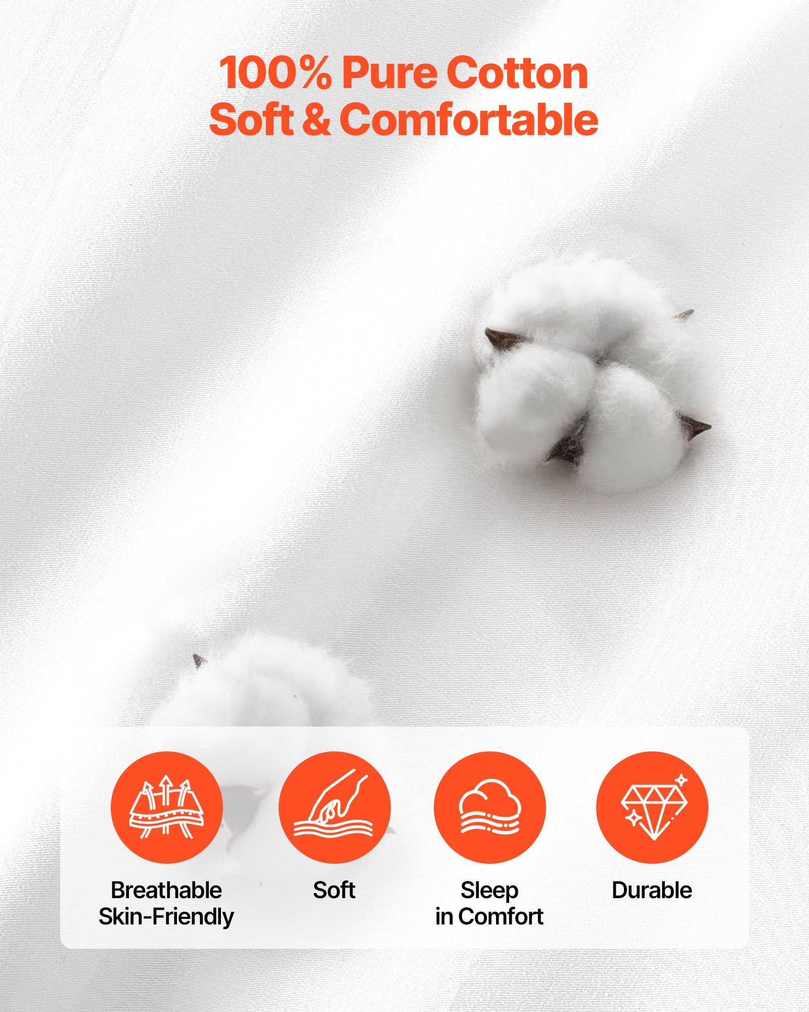 Queen Duvet Cover Set, 100% Cotton, 3 Pieces Bedding Set Queen Size With 1 Duvet Cover 90 X 90 In And 2 Pillow Shams 20 X 26 In, Soft Breathable, Double Zipper Closure, For Home Bedding, White_voghion.com