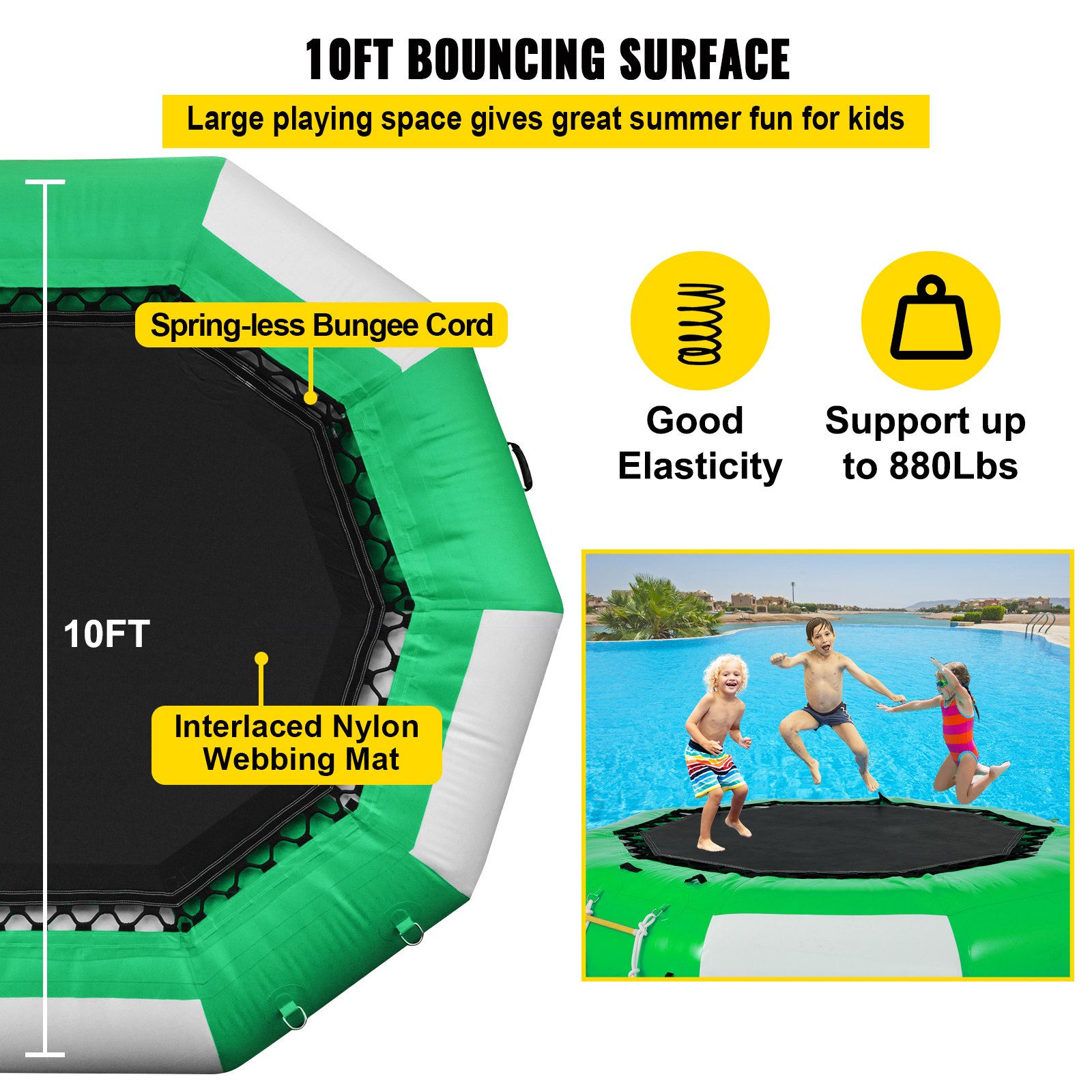 Inflatable Water Trampoline β 10ft Recreational Water Bouncer β photo 5