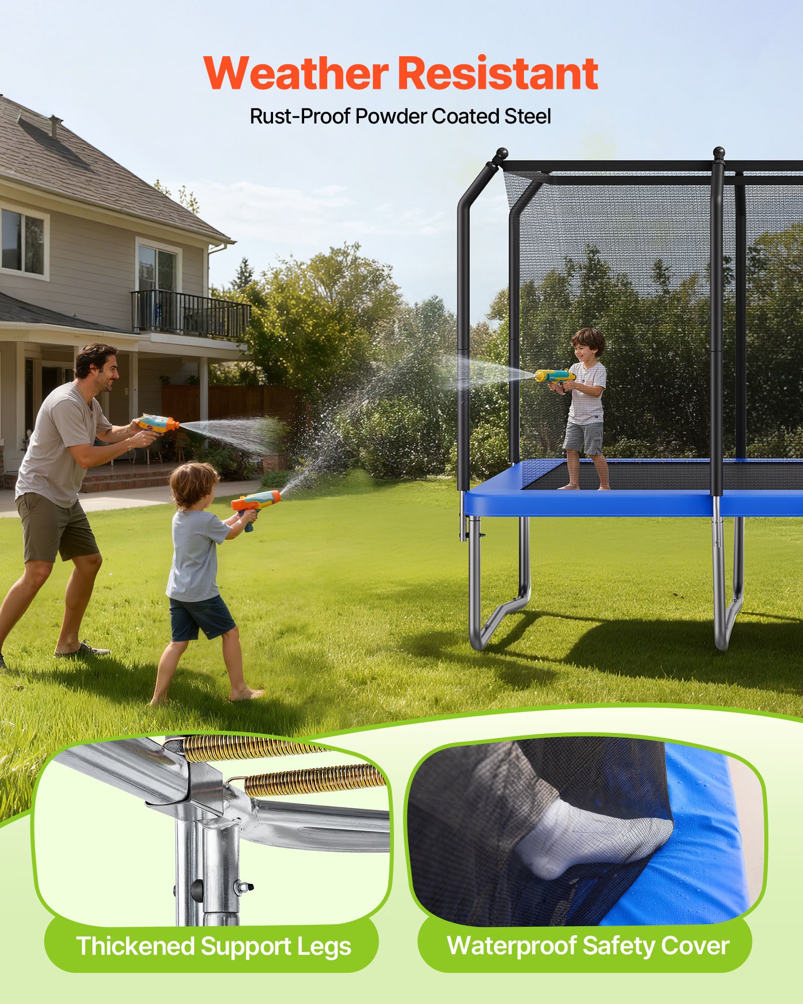 Outdoor Trampoline — 8 X 14FT Rectangle Trampoline — photo 3