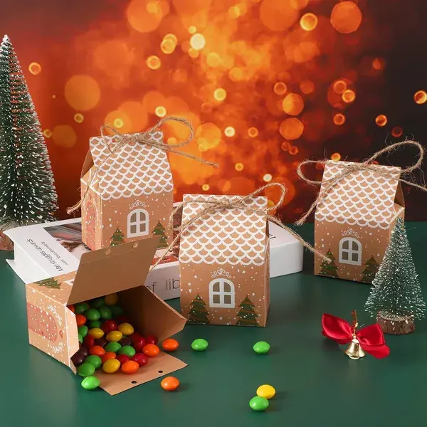 Mini Christmas Party Favor Boxes Gift Bags