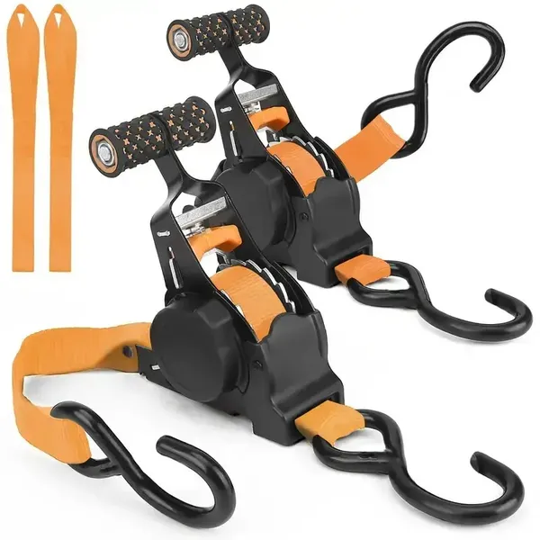 2-piece 1″x10″ Automatic Stretching Tensioner. Automatically Fasten The Cargo Binding Ratchet. -1500 Pounds Of Breaking Strength