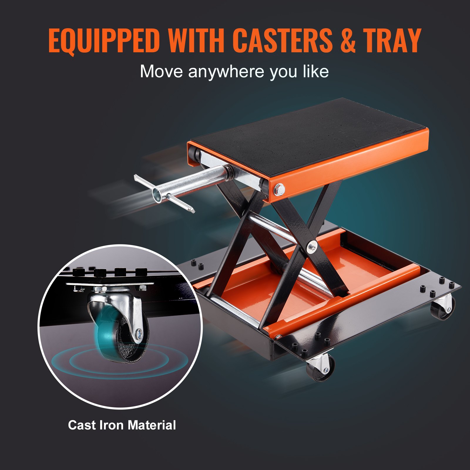 Motorcycle Lift, 1100 LBS Motorcycle Lift ATV Scissor Lift Jack With Dolly & Hand Crank, Center Hoist… image 3