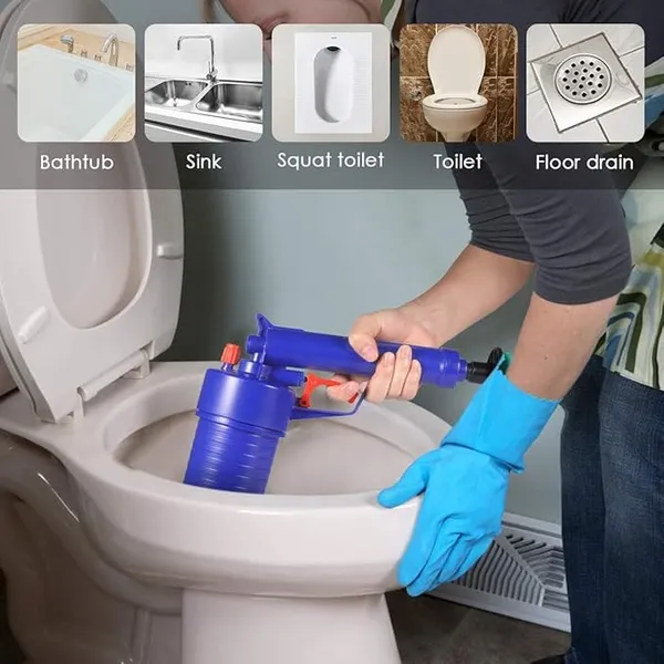 Toilet Piston Tool Set, Pneumatic Sewer Blaster, Sink Piston, Sewer Clog Removal Tool For Sinks, Toilets, Bathrooms, Showers, Kitchens, Clogged Pipes