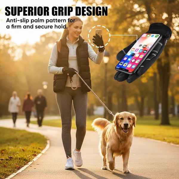 Anti-Slip Waterproof Thermal Winter Gloves For Men And Women, Windproof Cold Weather Motorcycle Riding Bicycle Cycling Hiking Gloves Touch Screen Anti-Slip Winter Sport Outdoor Gloves